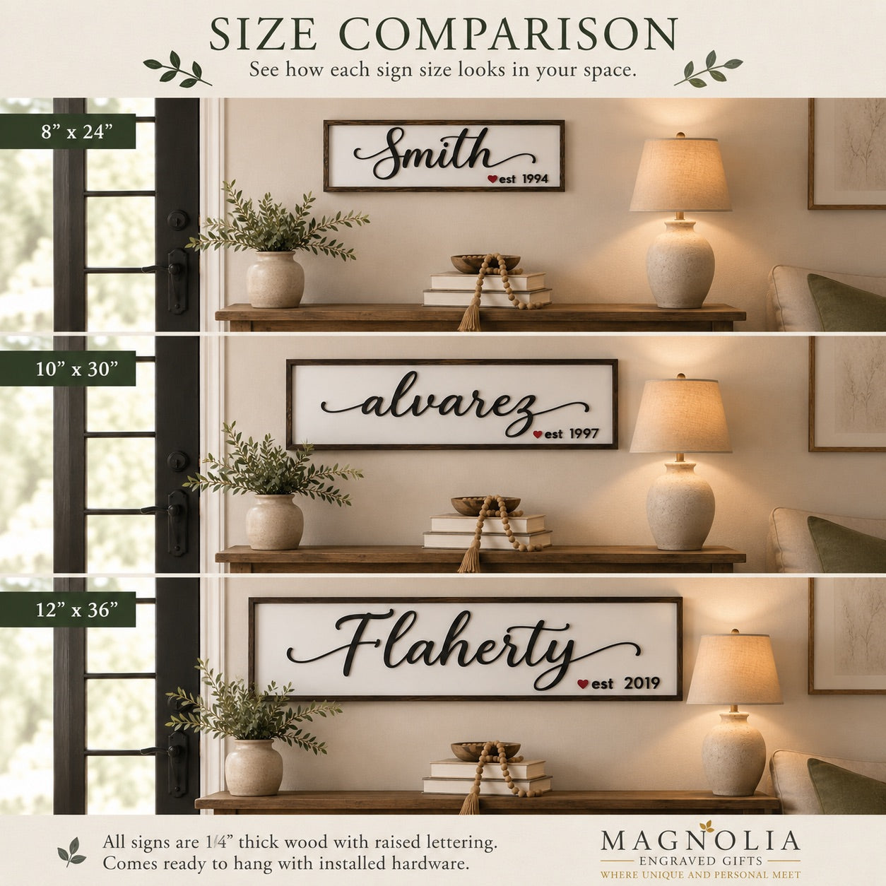 Personalized Family Name Sign | Established Wooden Wall Décor