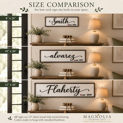 Personalized Family Name Sign | Established Wooden Wall Décor