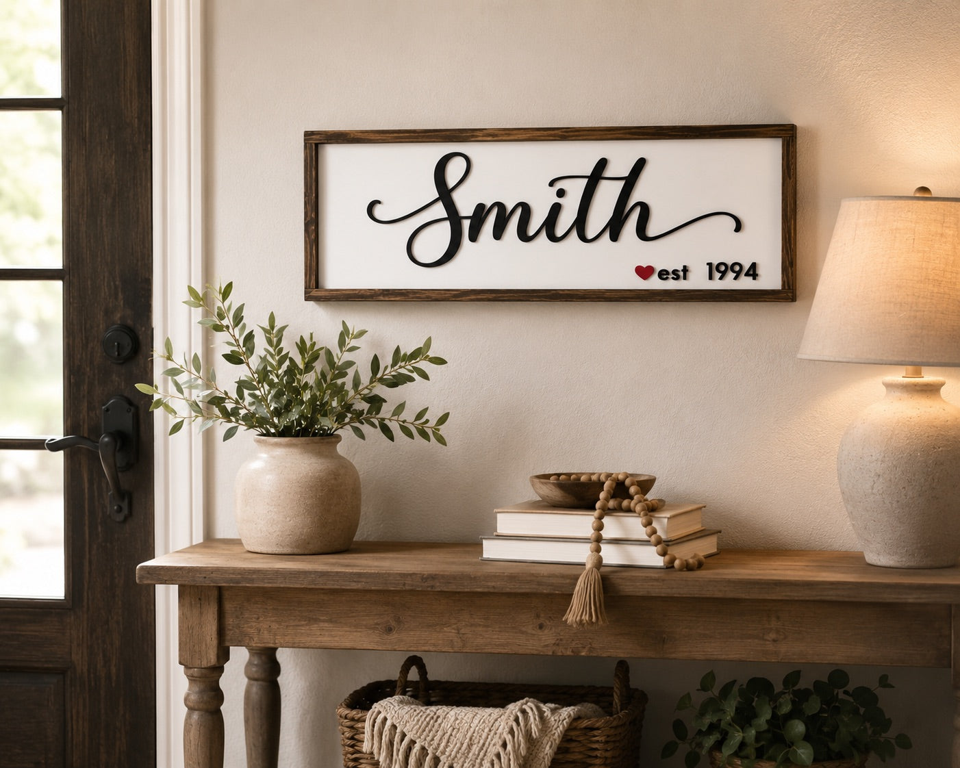 Personalized Family Name Sign | Established Wooden Wall Décor