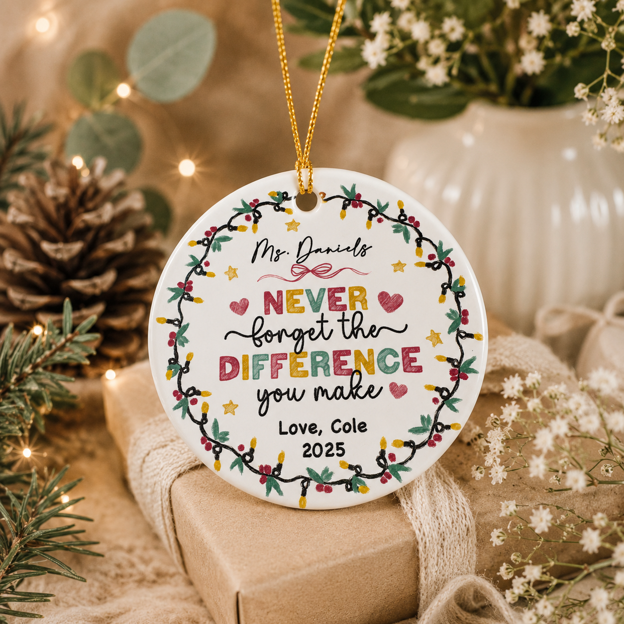Never forget the Difference Teacher Ornament