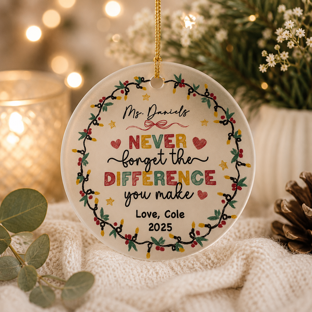 Never forget the Difference Teacher Ornament