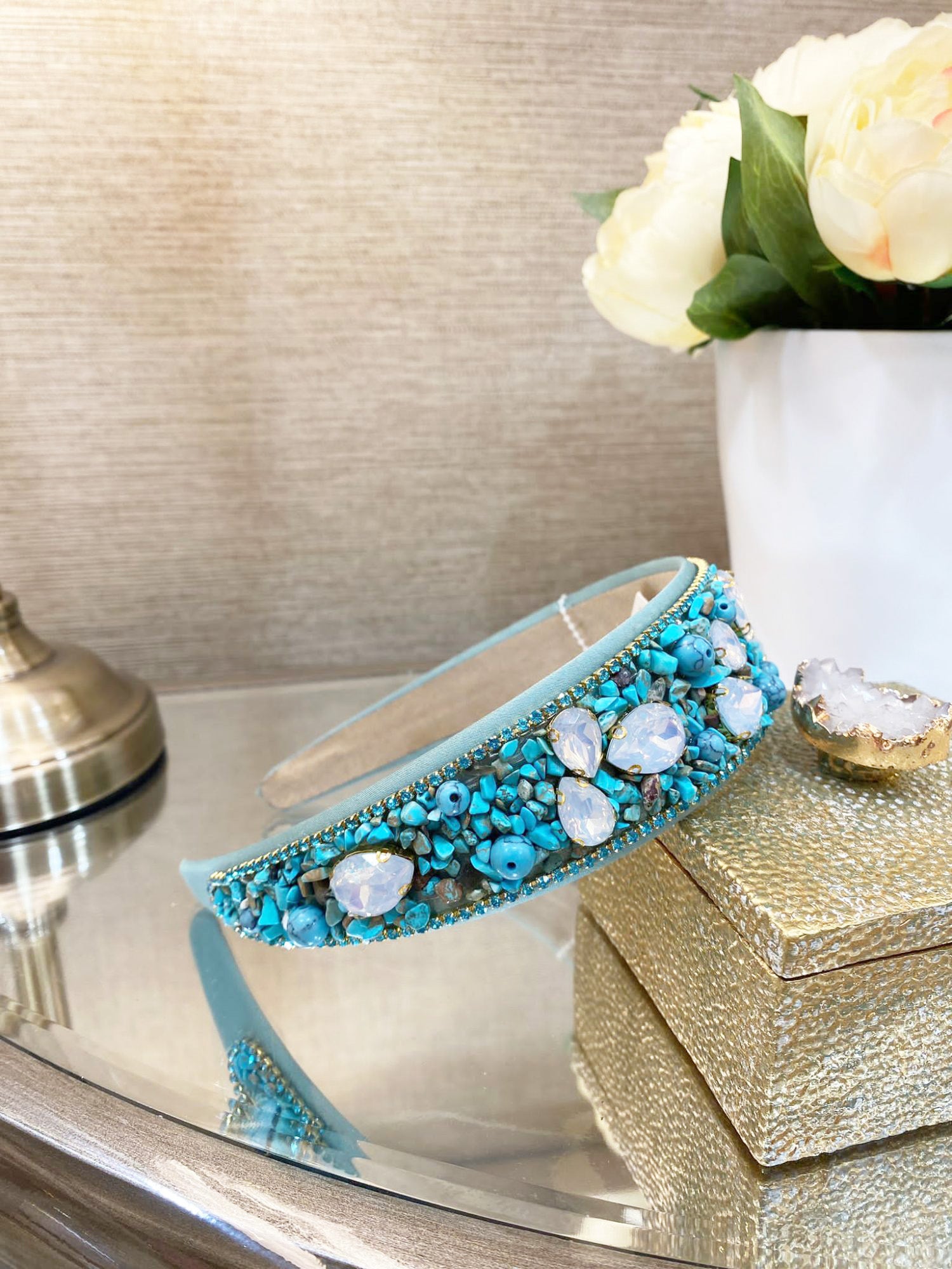 Turquoise Beaded Headband