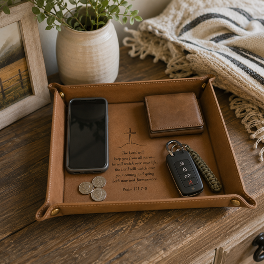 Personalized Leatherette Valet Tray