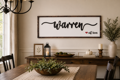 Personalized Family Name Sign | Established Wooden Wall Décor