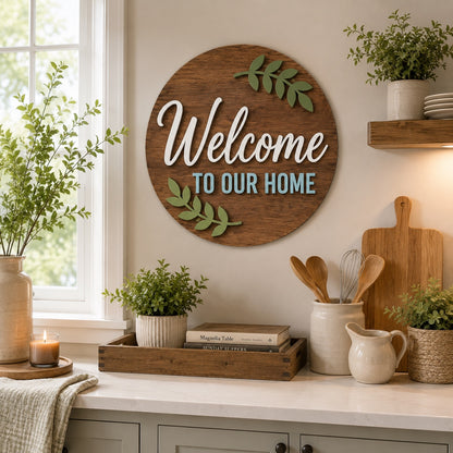 Personalized Wooden Round Name Sign | Custom Nursery & Family Wall Decor