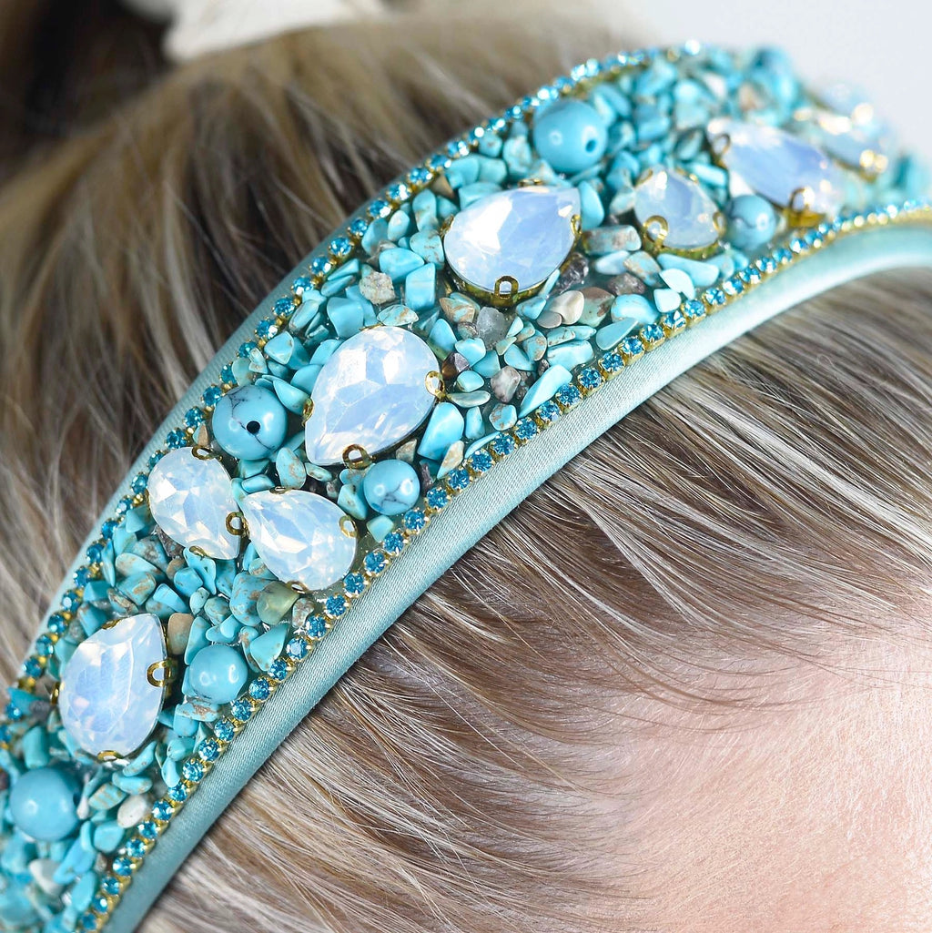 Turquoise Beaded Headband