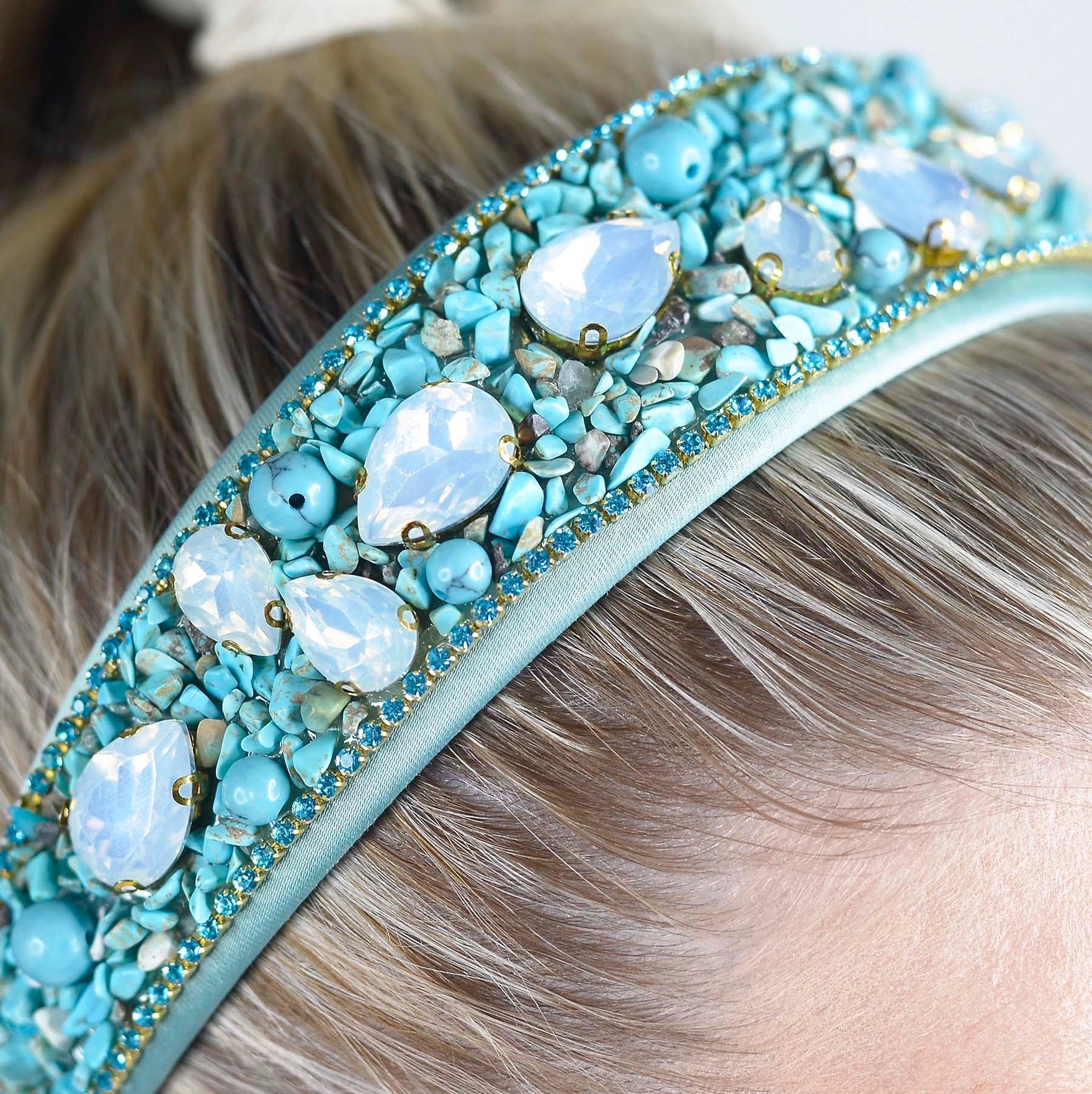 Turquoise Beaded Headband