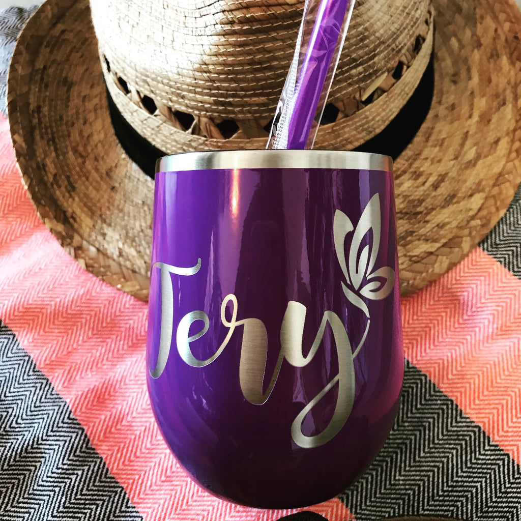 Purple Stemless Wine Tumbler