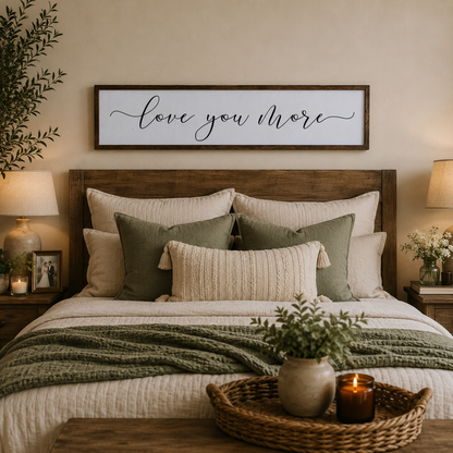 Love You More | Farmhouse Wooden Sign