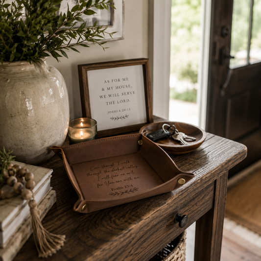 Leatherette Valet Tray Personalized Small