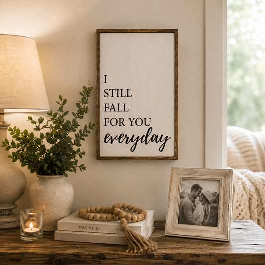 I Still Fall For You Everyday | Farmhouse Wooden Sign