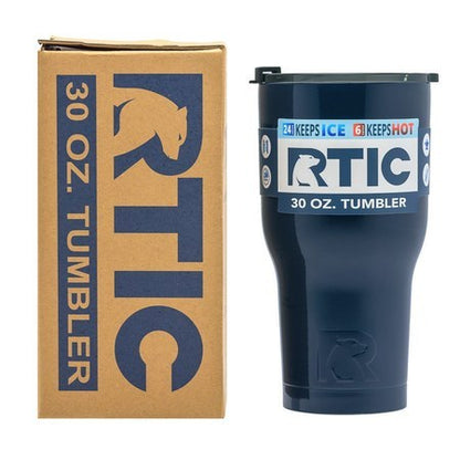 Custom Laser Engraved 30 oz RTIC Tumbler - Navy Blue - Personalized Monogram or Design