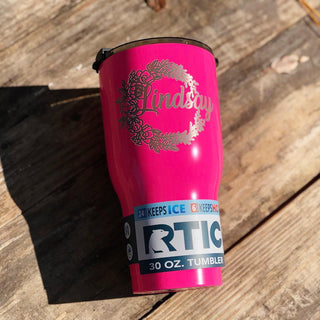 Rtic 20oz pink tumbler - Hungry Souls