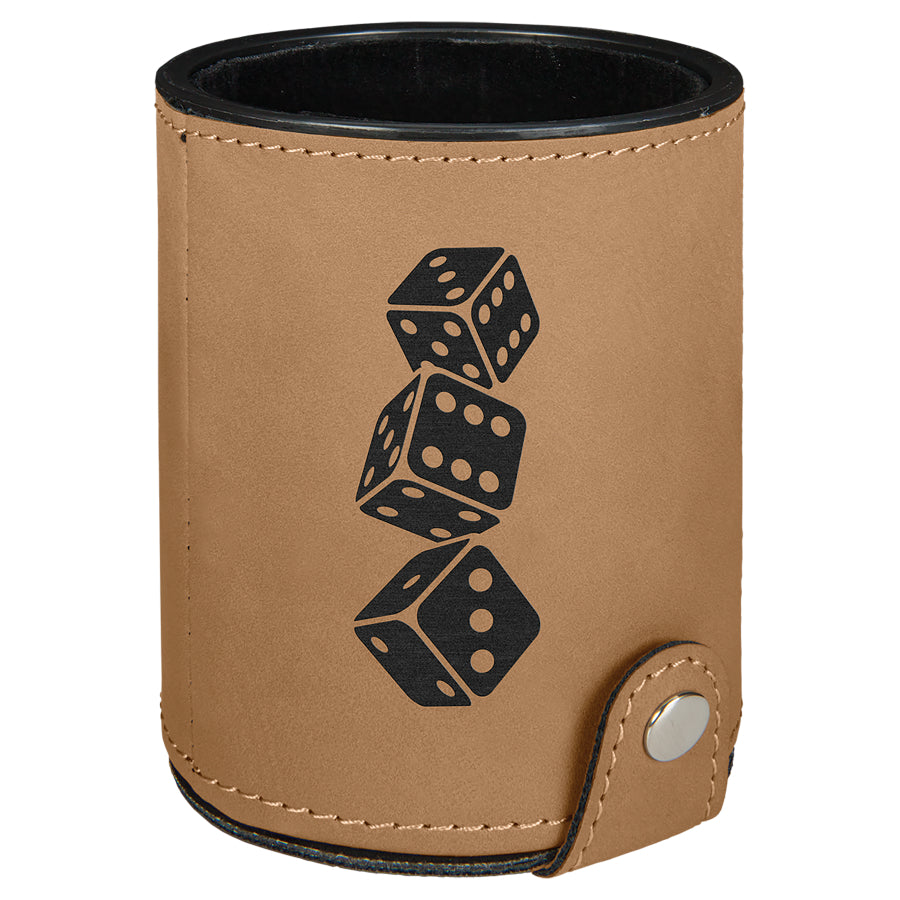 Leatherette Dice Cup with 5 Dice