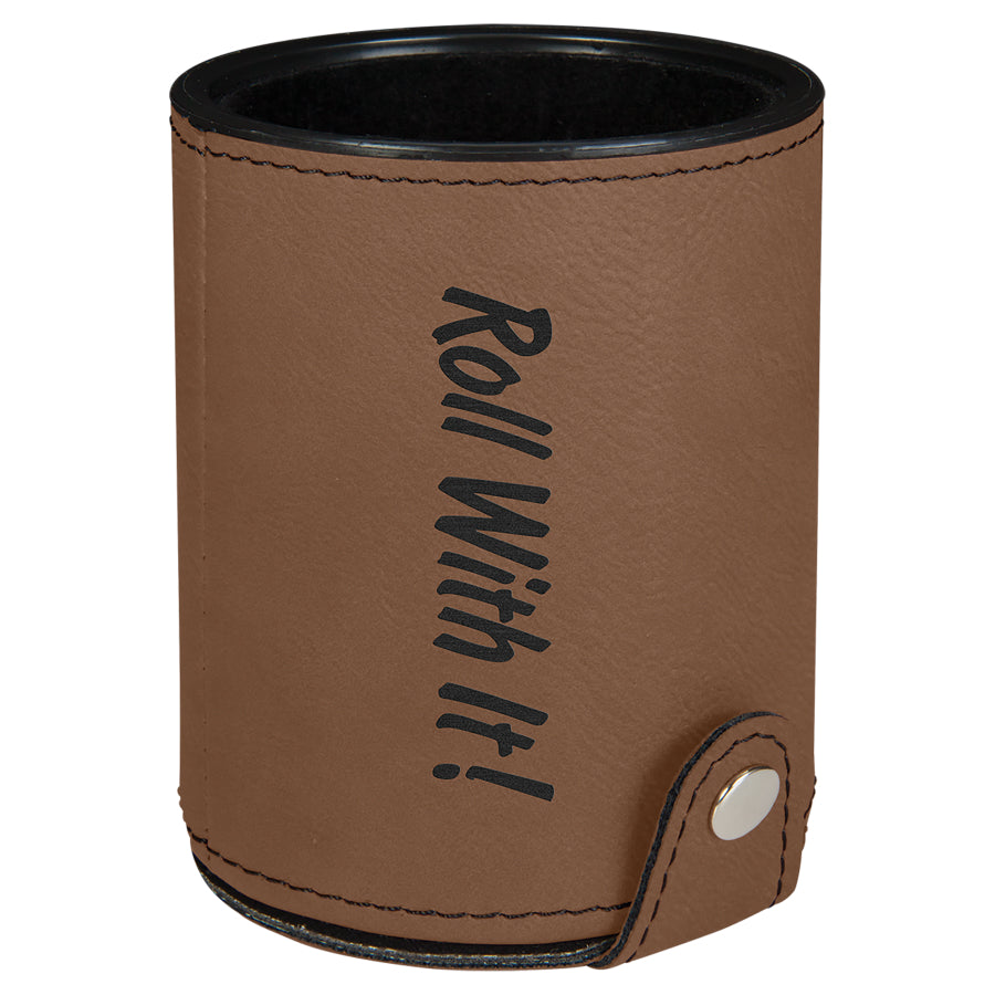 Leatherette Dice Cup with 5 Dice