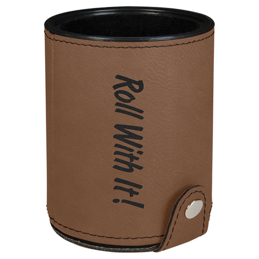 Leatherette Dice Cup with 5 Dice