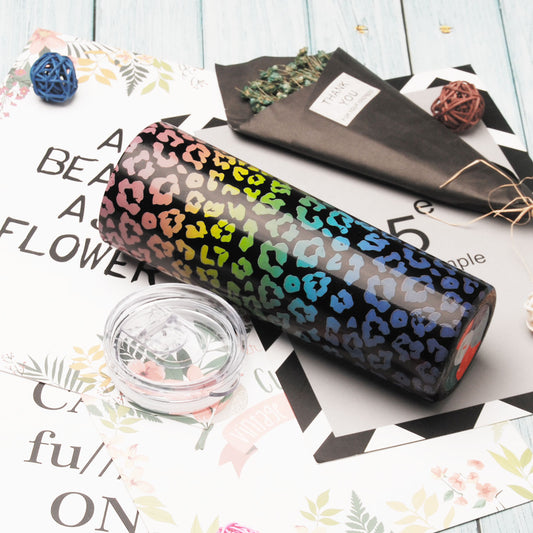 Rainbow Leopard Skinny Tumbler