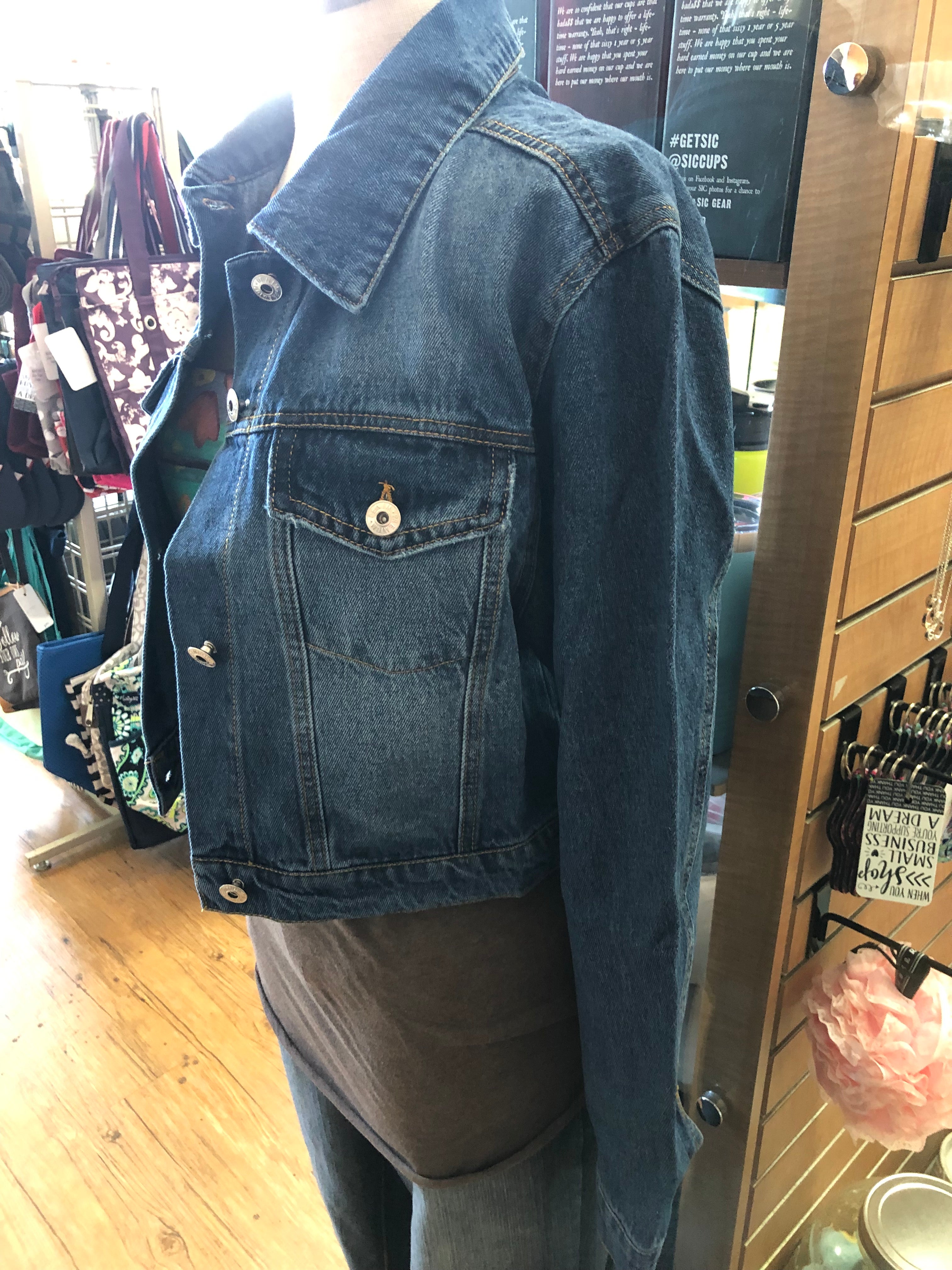 Vintage Washed Crop Denim Jacket