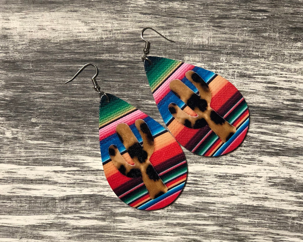 Serape Cactus Earrings