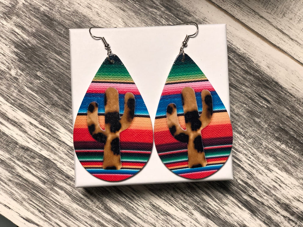 Serape Cactus Earrings