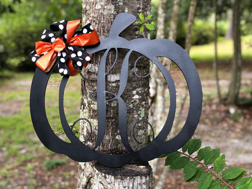 Pumpkin Monogram Door Hanger