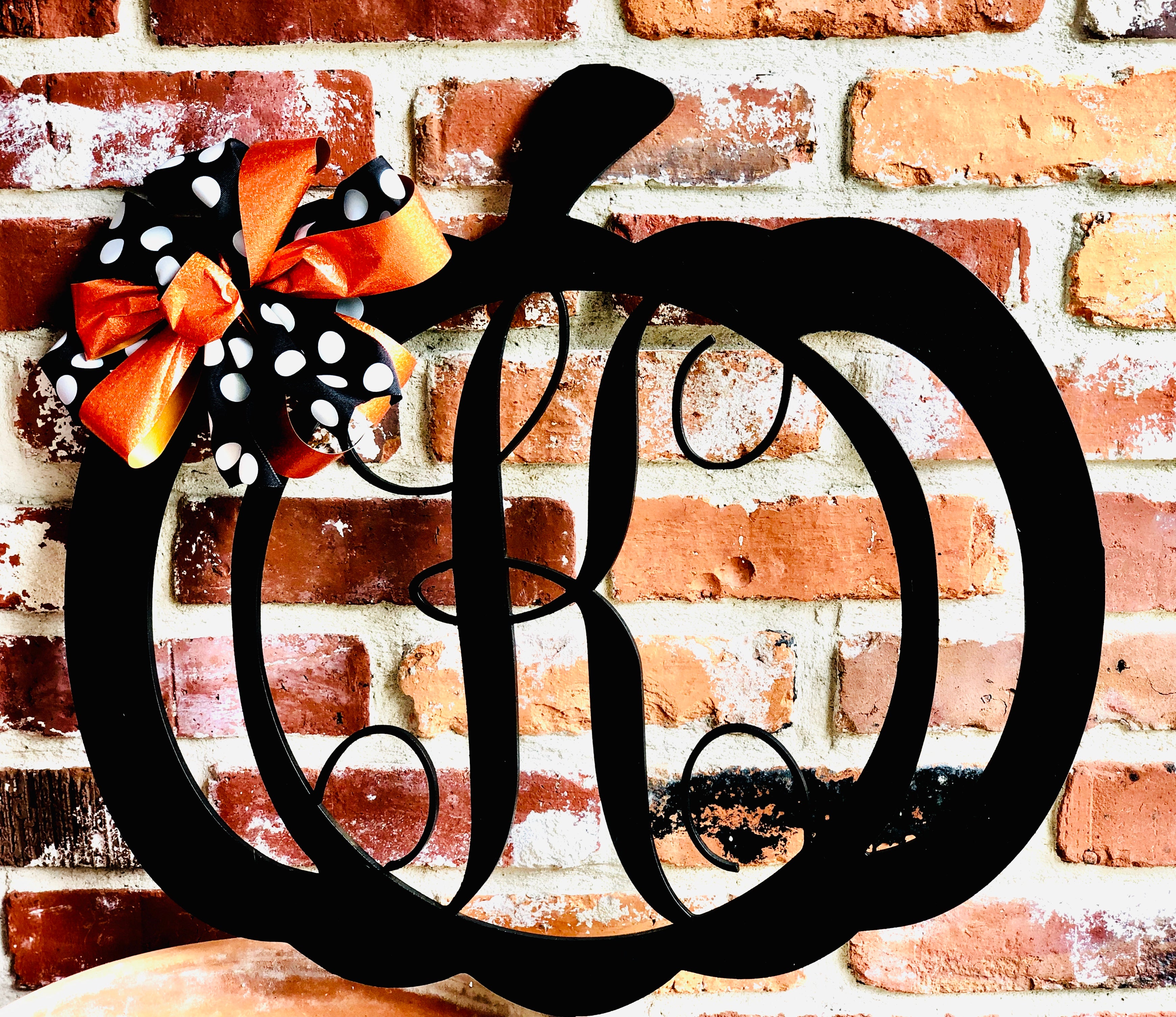 Pumpkin Monogram Door Hanger