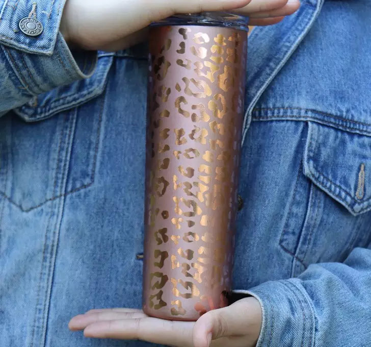 Rose Gold Leopard 20oz Tumbler