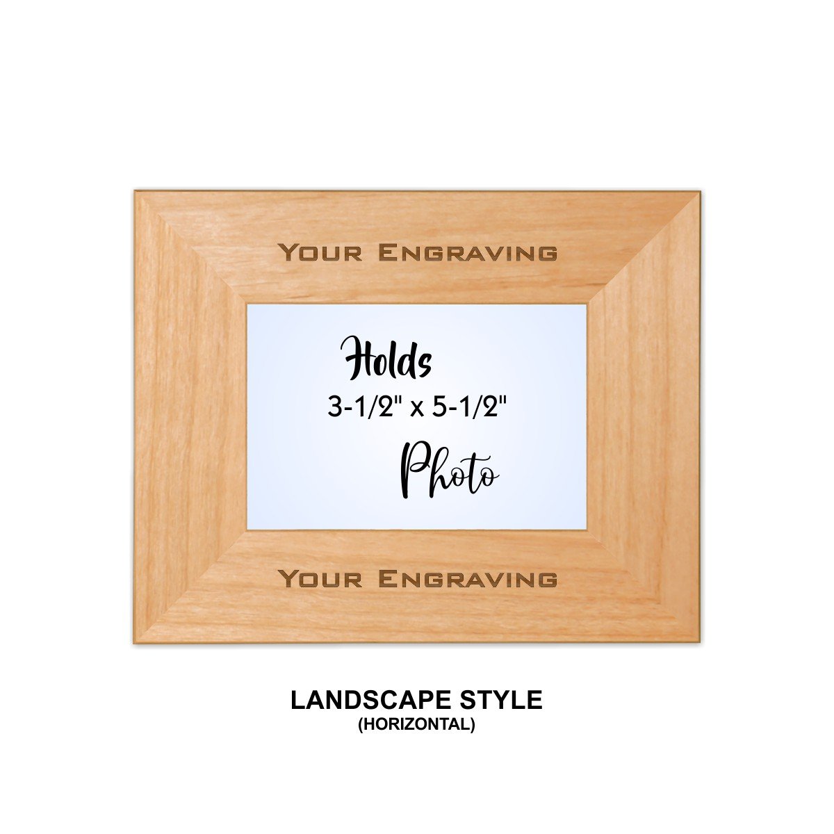 Laser Engraved Red Alder Photo Frame