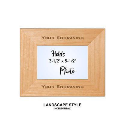 Laser Engraved Red Alder Photo Frame