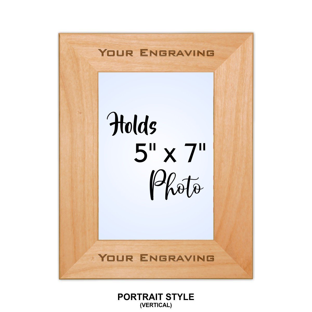 Laser Engraved Red Alder Photo Frame