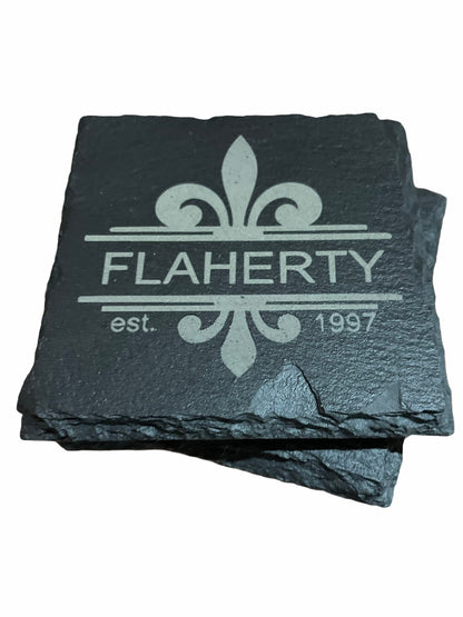 Personalized Slate Coaster Set