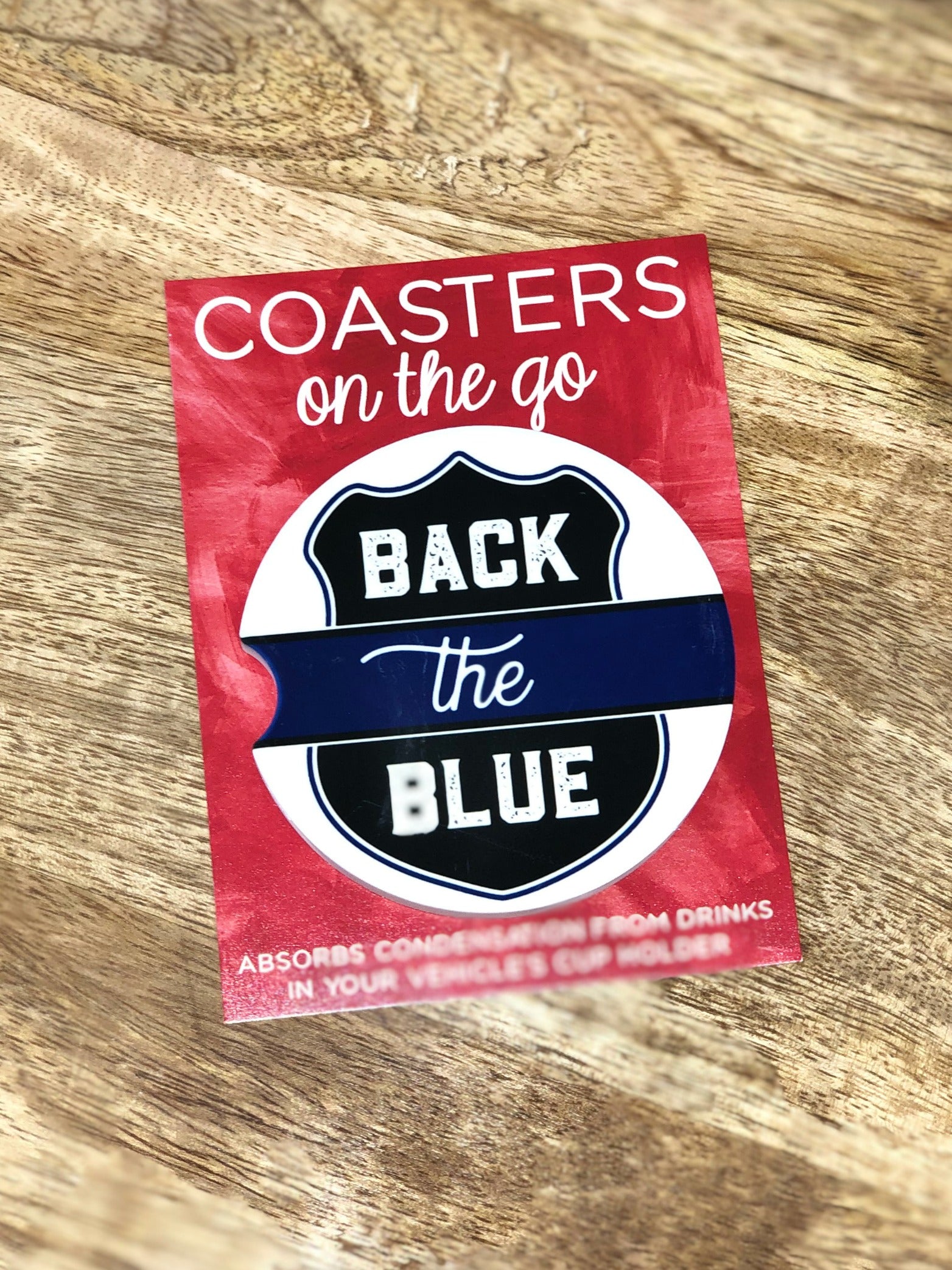 Back the Blue Car Coaster
