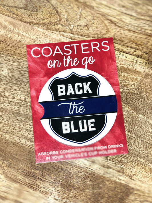 Back the Blue Car Coaster