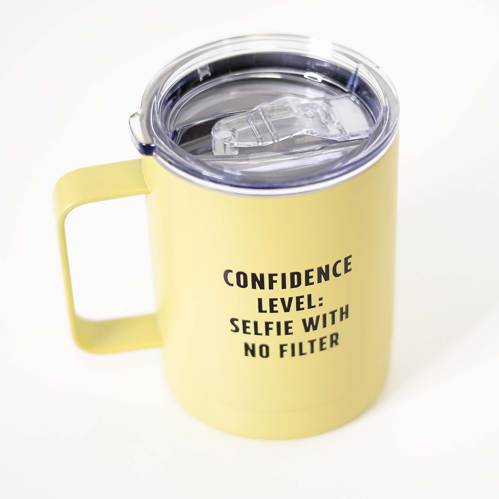 Confidence Level: Travel Mug with Handle