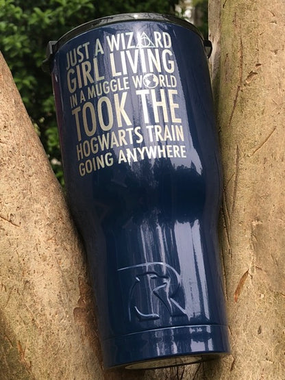 Custom Laser Engraved 30 oz RTIC Tumbler - Navy Blue - Personalized Monogram or Design