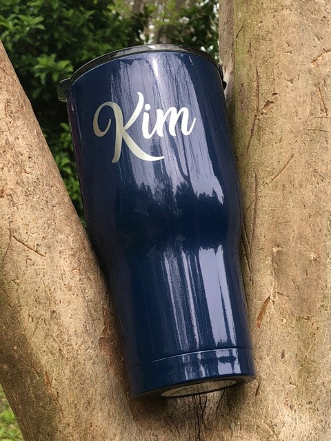 Custom Laser Engraved 30 oz RTIC Tumbler - Navy Blue - Personalized Monogram or Design