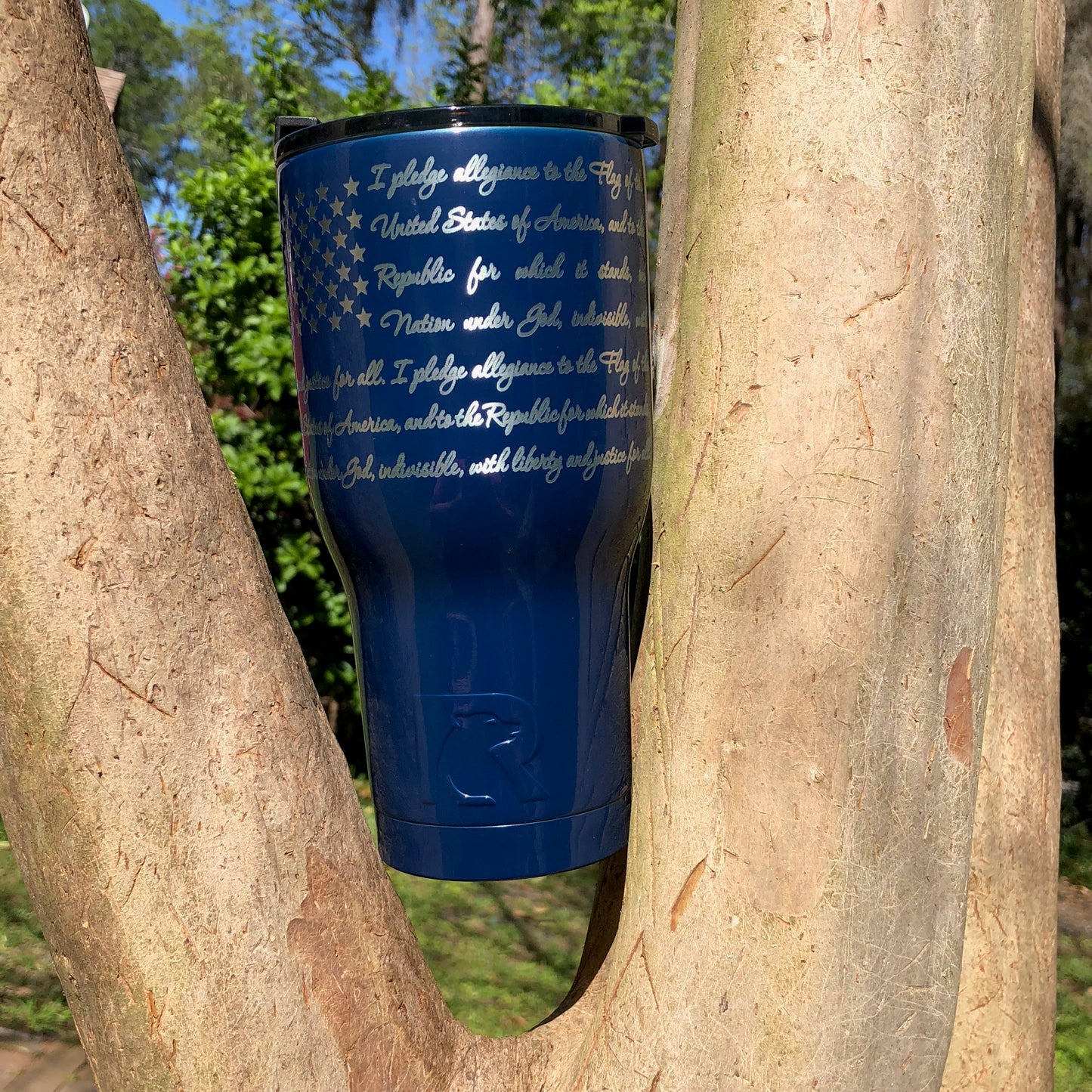 Custom Laser Engraved 30 oz RTIC Tumbler - Navy Blue - Personalized Monogram or Design