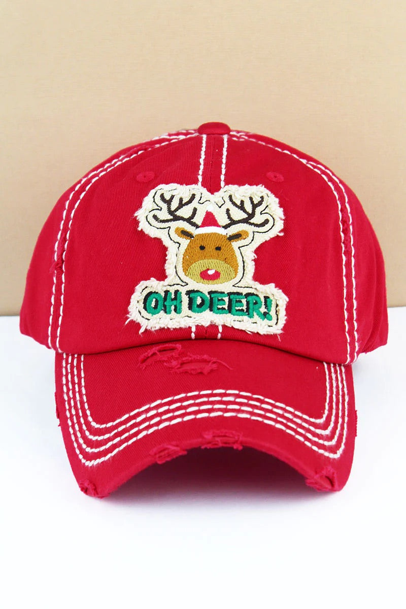 Oh Deer Distressed Hat