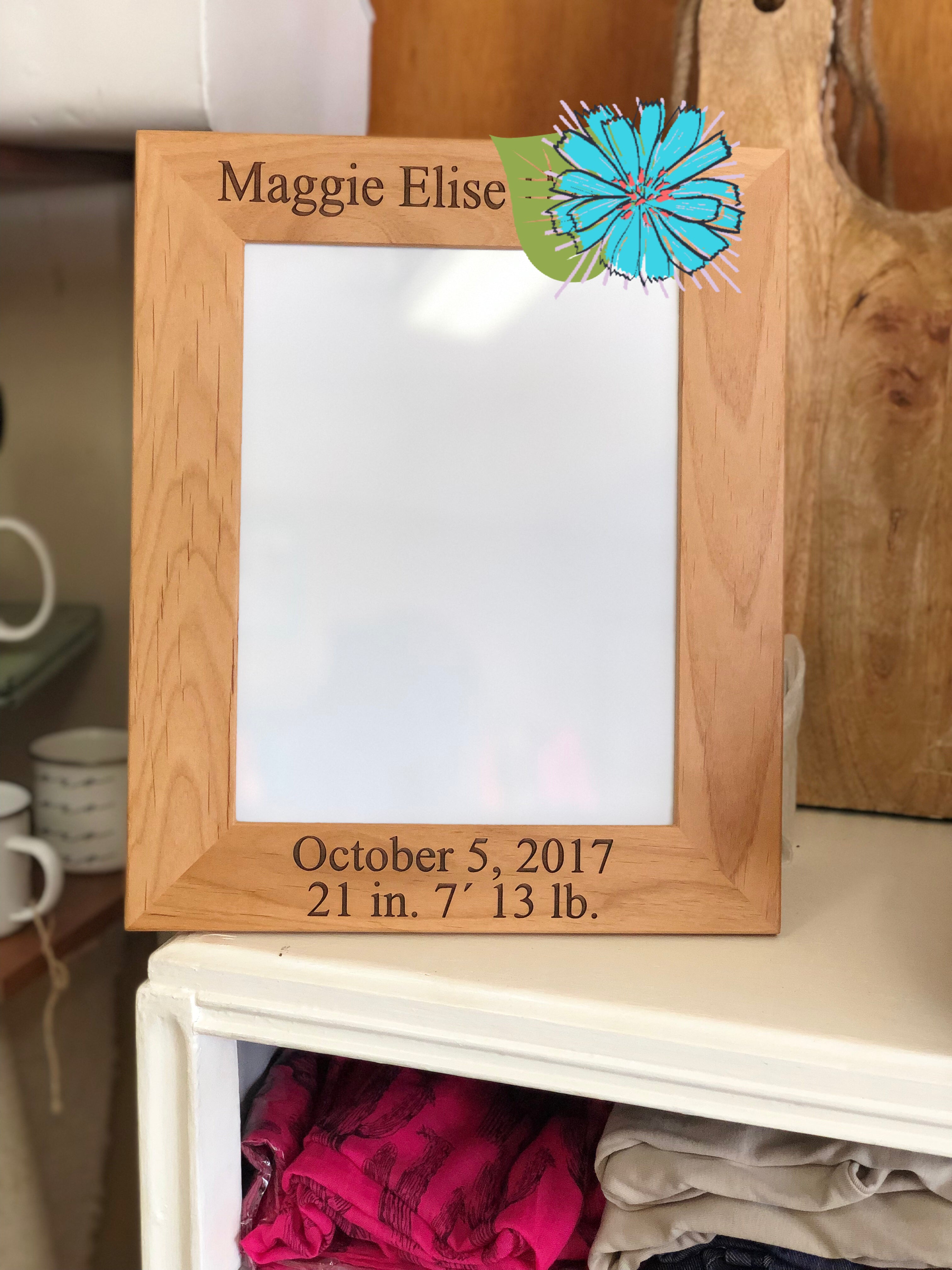 Laser Engraved Red Alder Photo Frame